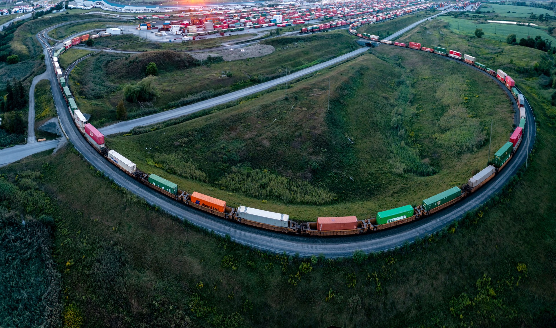 Canadian Pacific Railway Vaughan Intermodal Terminal in Kleinburg, Ontario, Canada